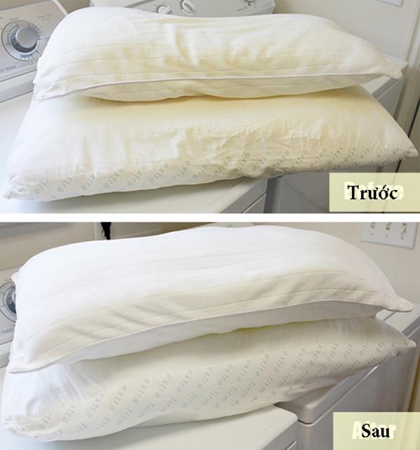 Đánh bật vết ố vàng trên ruột gối chỉ với 6 bước giặt đơn giản