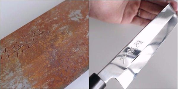 Lấy giấm ăn đổ vào dao cùn, tưởng vô ý ai ngờ tác dụng thật